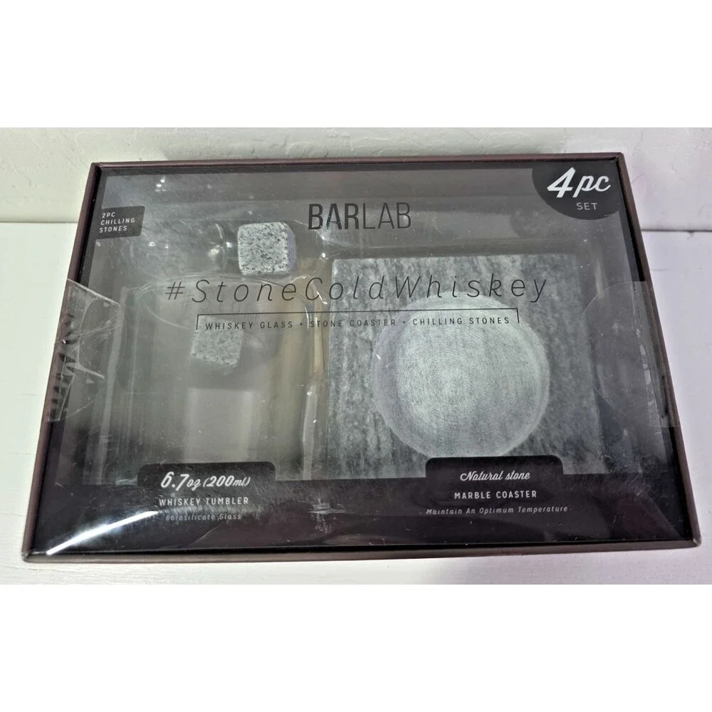 Factory Sealed - NIB - Barlab 4Pc Stone Cold Whiskey Box